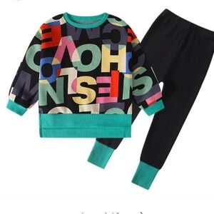 Letter Block 2pc set multicolor black/green combo 
Cotton blend brand new